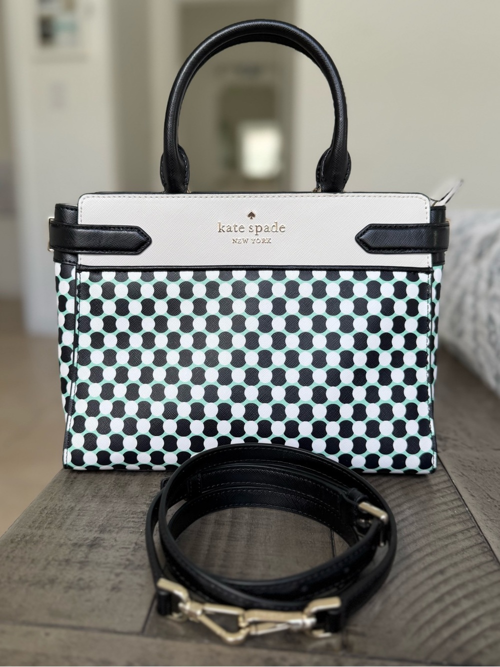 Kate Spade Staci Benay Spot Medium Satchel Crossbody Bag $499 MSRP